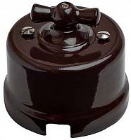 Переключатель-ретро пластик Bironi Лизетта 1-кл. проходной коричневый картинка